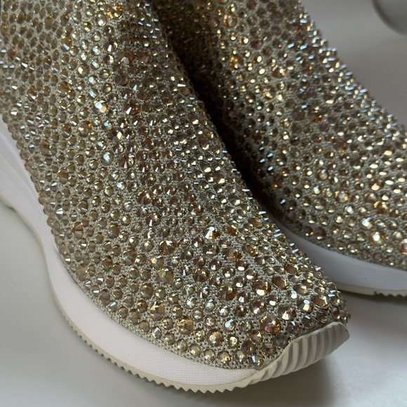 Michael Kors Skyler Boot Pale Gold Sneakers Size 9 - Picture 2 of 8